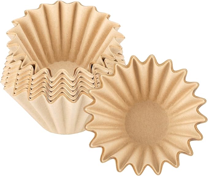 EUSOAR 1-4 Cup Disposable Coffee Filters, Pack of 200 Paper Basket Style Filter, Natural Brown Unbleached, for Home Commercial Coffee Dripper, for Single Pour Over and Drip Coffee Makers