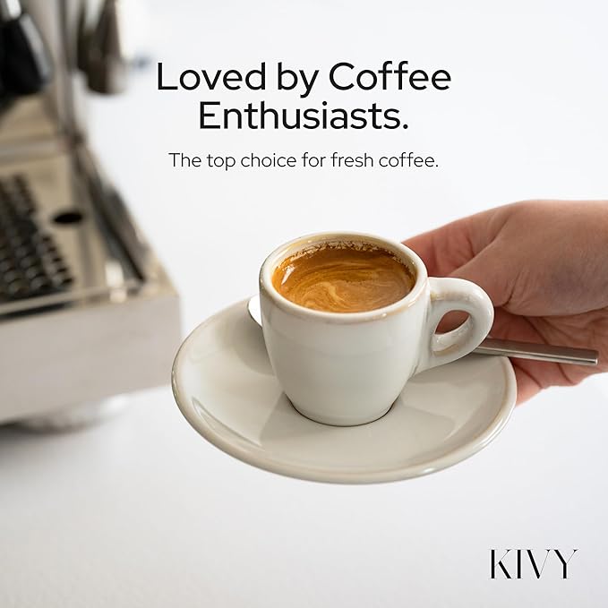 KIVY Vacuum Coffee Canister - Push Lid Preserves Coffee Aroma & Oil - Stainless Steel Airtight Coffee Canister - Container for Ground & Coffee Bean Storage - Coffee Storage Jar - Removes Excess Air