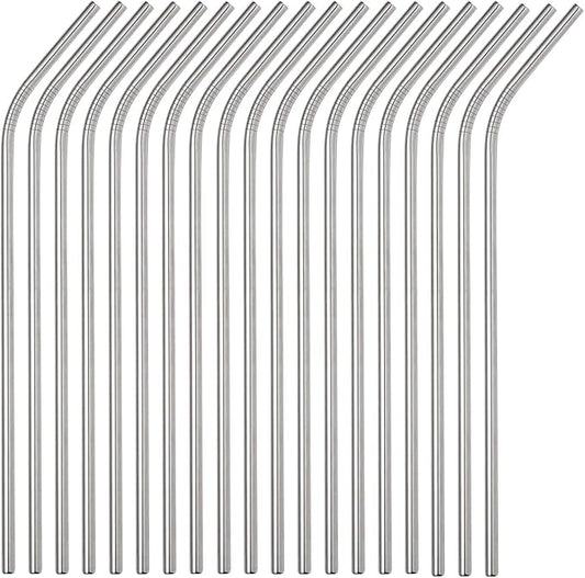 200 Pack Bent Metal Straws,8.5Inch Reusable Drinking Stainless Steel Straws For Wholesale for 20oz Tumblers Yeti Cups Travel Mugs,Eco-Friendly Dishwasher Safe (200Pack Bent-Silver 8.5")
