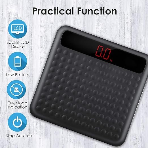 Uten Digital Body Weight Bathroom Scale, High Precision Measurements Scales with Step-On Technology, Large Non Slip Silicone Platform and LCD Digital Display, 400lbs/180kg Capacity