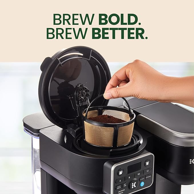 Reusable Keurig Mesh Coffee Filter Basket for K Duo, K-Duo Essentials, Keurig Duo Hot & Iced Coffee Makers by PureHQ – Refillable Gold Tone Carafe Filter for Ground Coffee