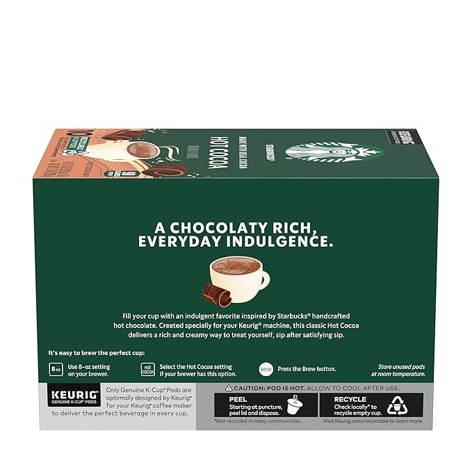 Starbucks K-Cup Coffee Pods, Flavored Hot Cocoa, Classic Hot Cocoa, 60 Keurig Pods