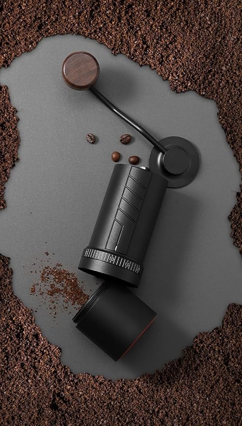 Vevok Chef O20 Manual Coffee Grinder - 20 levels External Adjustment, 35g Capacity with Travel Case and Cleaning Gear, Consistent Grind Ti-Plated Stainless Steel Conical Burr Hand Coffee Grinder