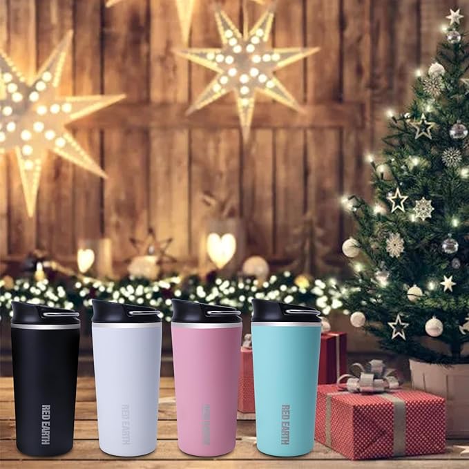 GiNT 17oz Travel Mug with Infuser and Two Lids. Vacuum Insulated 316 Stainless Steel Coffee Mug. Dishwasher Safe Mug with Tea Strainer for Hot and Cold Brew Coffee or Tea(White)