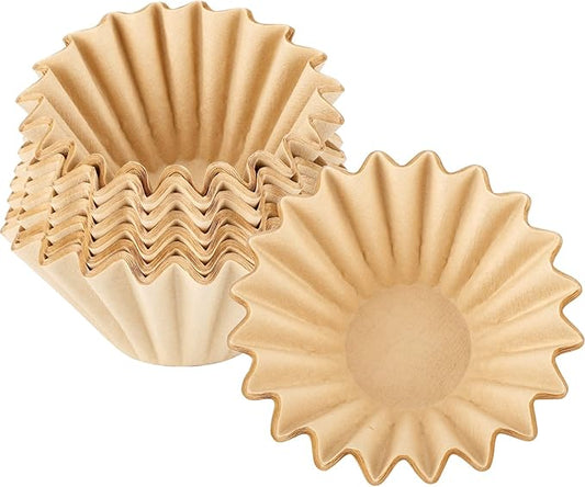 EUSOAR 1-2 Cup Unbleached Coffee Filters, Pack of 200 Disposable Natural Brown Paper Basket Filters, for Small Basket Style Single Pour Over and Drip Coffee Makers, for Home Commercial