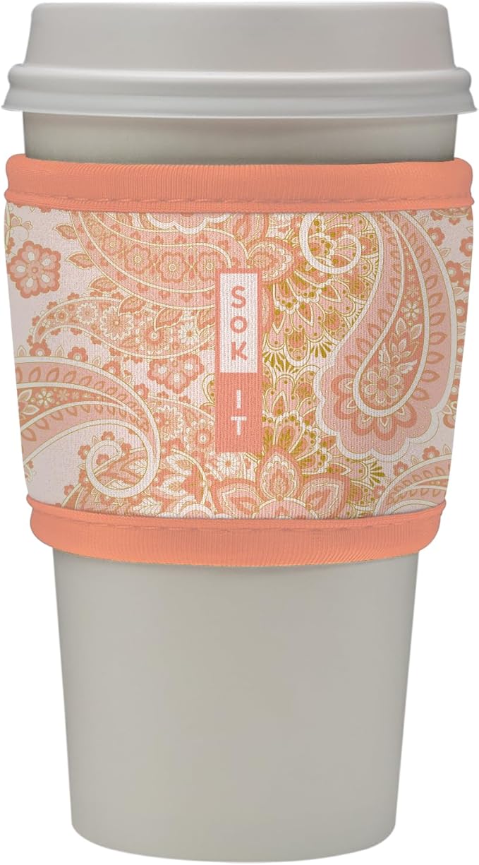 Sok It HotSok Coffee & Tea Reusable Insulated Neoprene Cup Sleeve (Paisley Dreams)