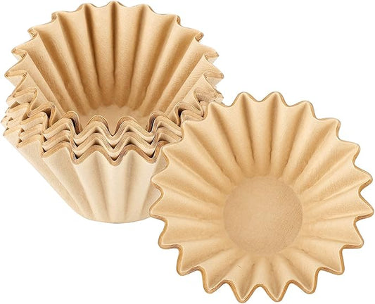 EUSOAR 1-2 Cup Small Size Coffee Filters, Pack of 100 Disposable Natural Brown Unbleached Coffee Filter Paper Basket, for Home Commercial Dripper, Compatible for Pour Over and Drip Coffee Makers