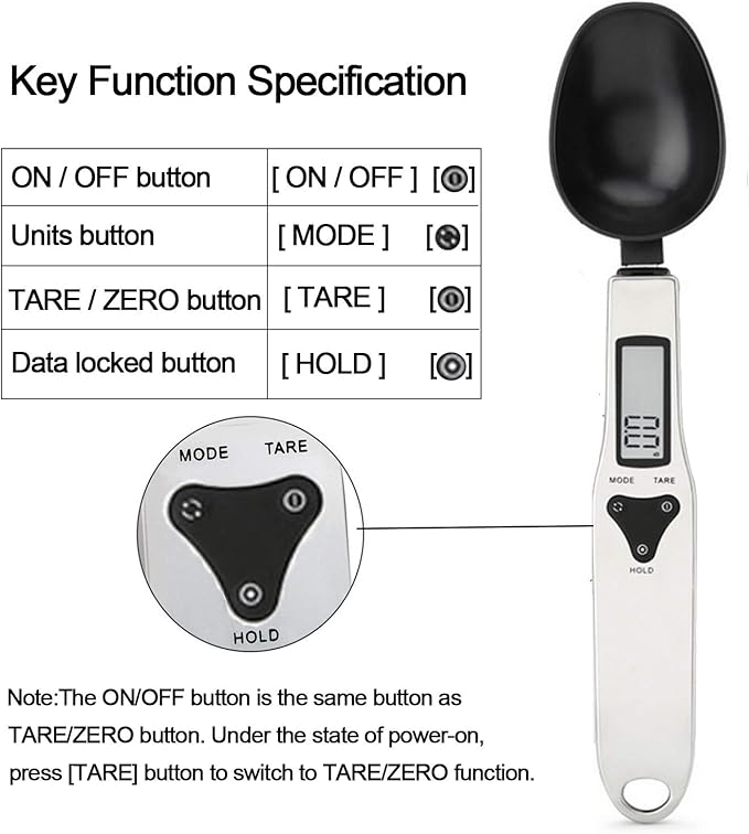 JOYIT Digital Spoon Scale 500g/0.1g - Stainless Steel Food Measuring Scale, Small Baking Scale with LCD Display