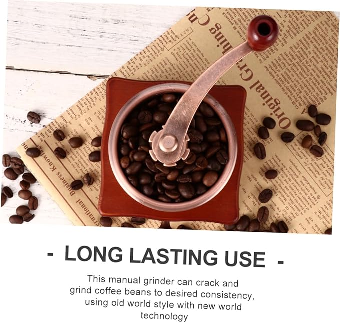 Portable Manual Coffee Grinder Ceramic Classic Grain Mill for Coffee Beans and Grains Wear-resistant Hand Crank Multifunctional Grinder for Home and Outdoor Use