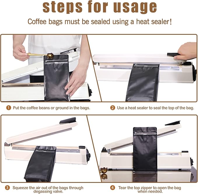 Coffee Bags with Valve,(16 oz,1 lb,100pcs) Empty Pink Aluminumed Foil Flat Bottom Standing Heat Sealed Coffee Beans Storage Bags,Side Zipper Reusable Pouches for Home or Store