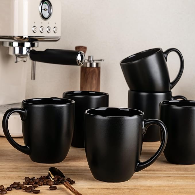 GBHOME 16oz Coffee Mugs Set of 6, Large Ceramic Coffee Mugs for Man, Woman, Dad, Mom, Modern Coffee Mugs Set with handle for Tea/Latte/Cappuccino/Milk/Cocoa. Dishwasher&Microwave Safe,Multi-Color