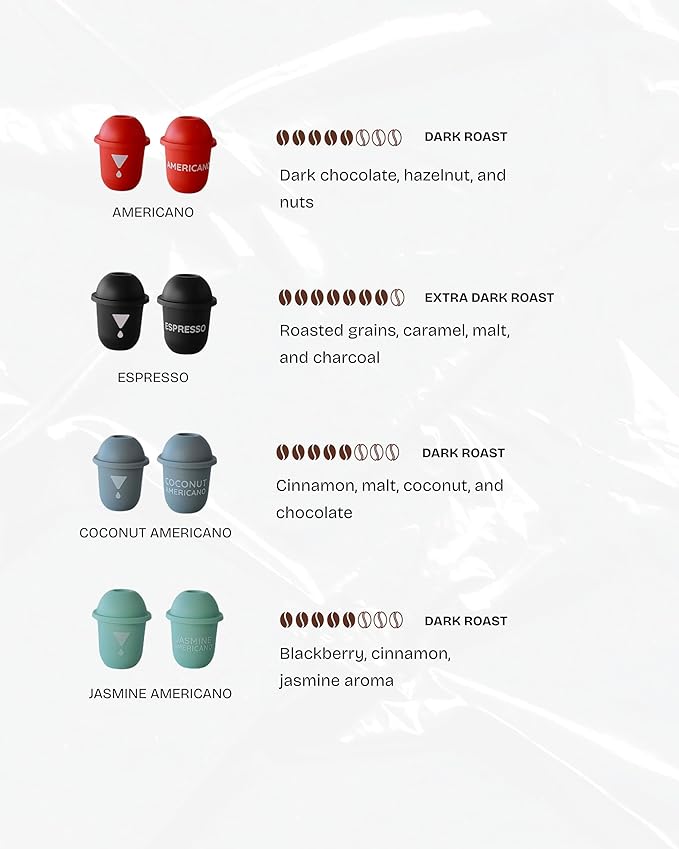 Yum!Brew Instant Coconut Americano Coffee – Freeze-Dried Yunnan Arabica | 12 Servings | Smooth & Nutty Flavor | Hot or Cold Brew | No Sugar | Low Calorie | Travel-Friendly Pods