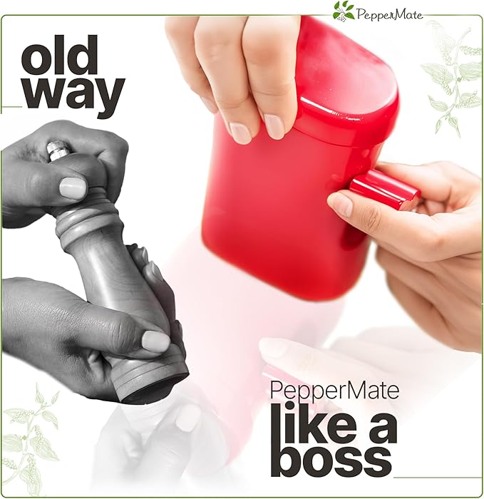 PepperMate Traditional Pepper Mill 723 - Turnkey High Volume Salt and Gourmet Peppercorn Grinder (White)