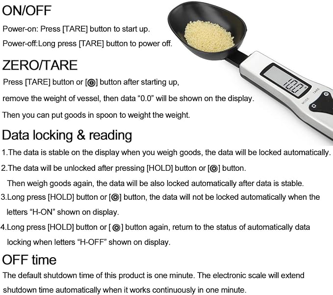 JOYIT Digital Spoon Scale 500g/0.1g - Stainless Steel Food Measuring Scale, Small Baking Scale with LCD Display