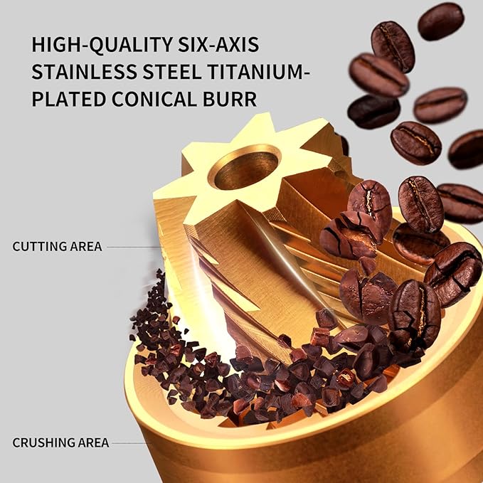 Z3 /Z3pro Coffee Bean Grinder, Hand Grinder with 6-Core CNC Stainless Steel Conical Burr,Double Bearing Positioning for Espresso,Pour Over,FrenchPress,Moka,Americano (Gray, Z3PRO)