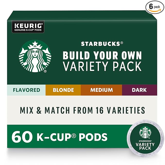 Starbucks K-Cup Coffee Pods, Custom Build Your Own Variety Pack, 60 Pods