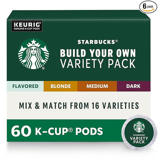 Starbucks K-Cup Coffee Pods, Custom Build Your Own Variety Pack, 60 Pods