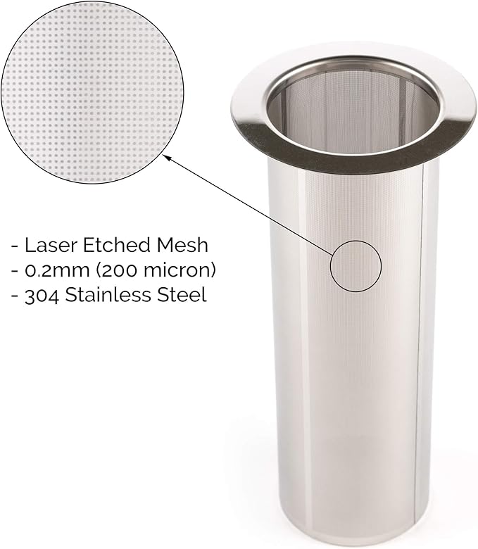 REPLACMENT FILTER ONLY - Cold Brew Filter for 1 Gallon Mason Jars, Stainless-Steel Ultra Fine Mesh, Reusable Replacement Brewing Accessory, Supports Fresh Tea | Original Grind Co.