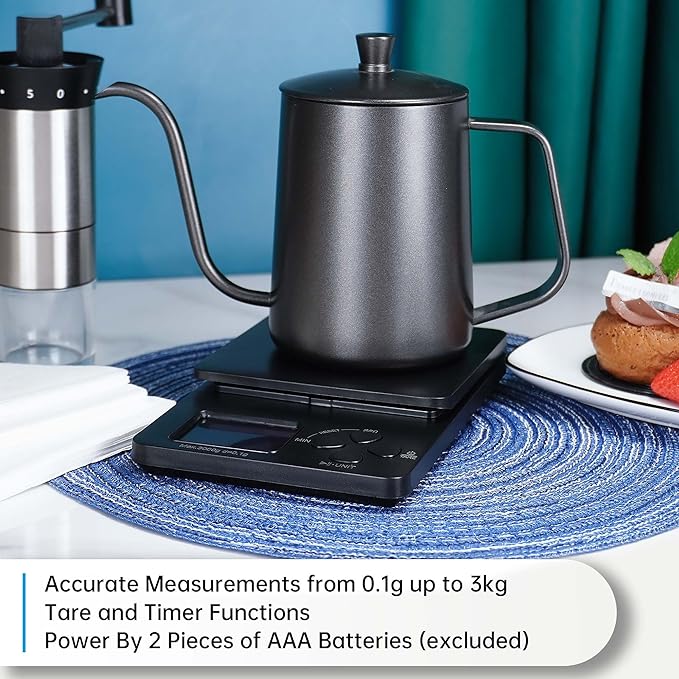 SuperCook Hand Drip Pour Over Coffee Set, All in One Includes Gooseneck Kettle, V60 Glass Dripper, Paper Filter, Cups, Manual Grinder, Scale, Ideal for Anniversary Birthday Gift