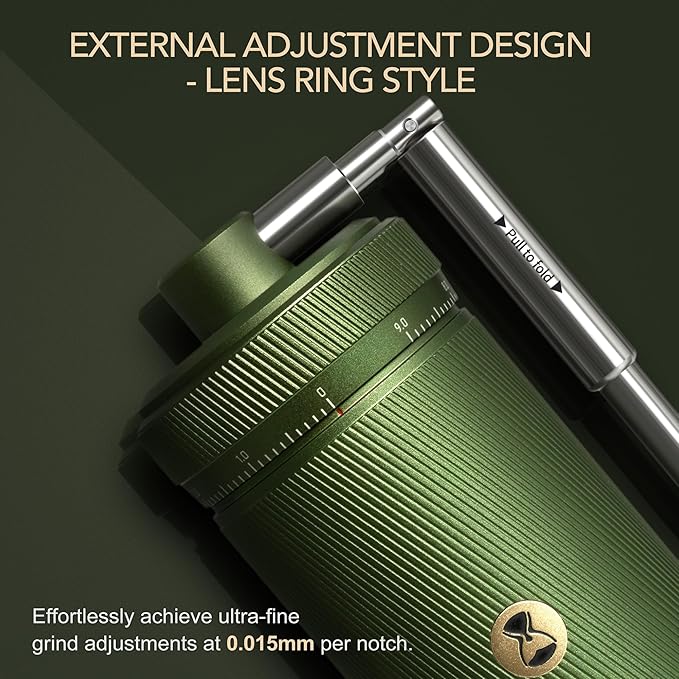 TIMEMORE S3 Manual Coffee Grinder with External Adjustment and Stainless Steel Patented Burr，Hand Coffee Grinder High Presicion Premium Expresso Coffee Grinder Chestnut S3 - Green