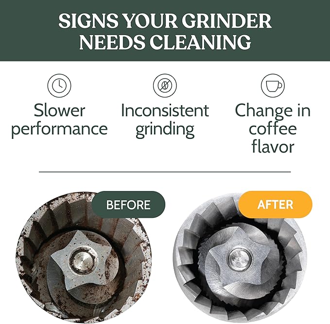 Roobi Professional Coffee Grinder Cleaning Tablets. Carbon Neutral Coffee Grinder Cleaner. Up to 14 cleans, 500gr.