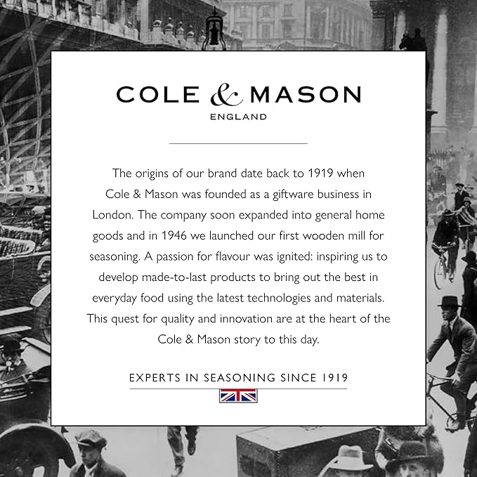 Cole & Mason London Refillable Spice Mill - Kitchen & Home Accessory - Table Salt Grinder - Salt Mill with Ceramic Mechanism - 11", Chocolate Wood