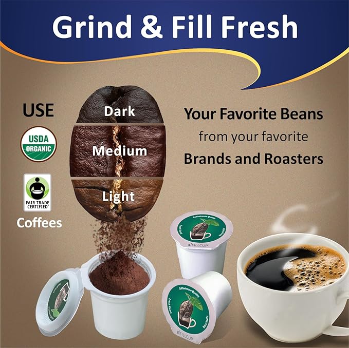 288 iFillCup Pods - Use Your Favorite Coffee, Fits all K Cup Brewers, Make Your Own Pods in Seconds, Save $Hundreds A Year, DeepBrew Filter Holds 50% More Coffee for Richer Larger Brew (Green)