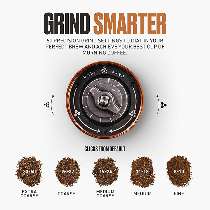 VSSL - Nest Pour Over Coffee Kit + Java G25 Bean Grinder Bundle | Coffee for Camping | Pour Over Dripper | Two 10oz Stainless Steel Travel Mugs | Sahara/Carbon