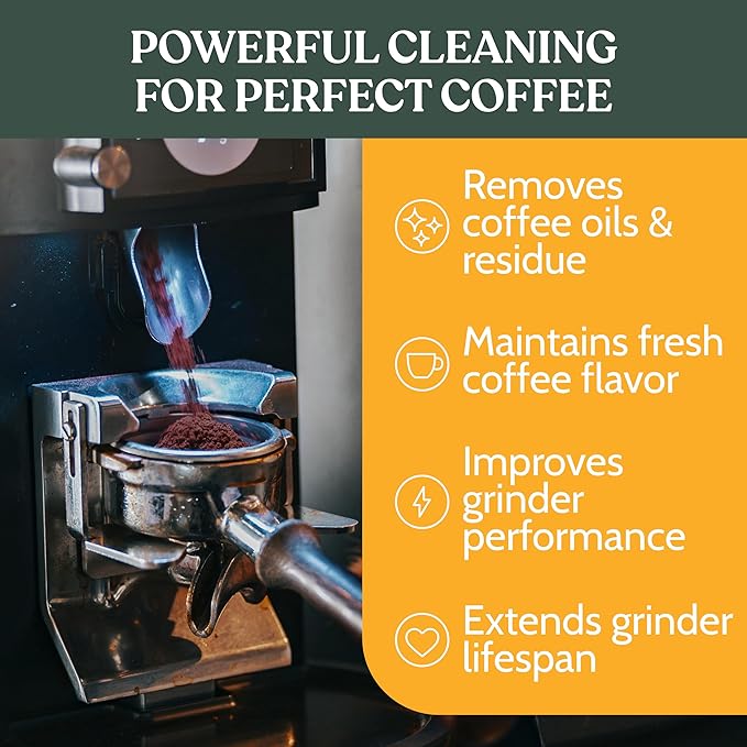 Roobi Professional Coffee Grinder Cleaning Tablets. Carbon Neutral Coffee Grinder Cleaner. Up to 14 cleans, 500gr.
