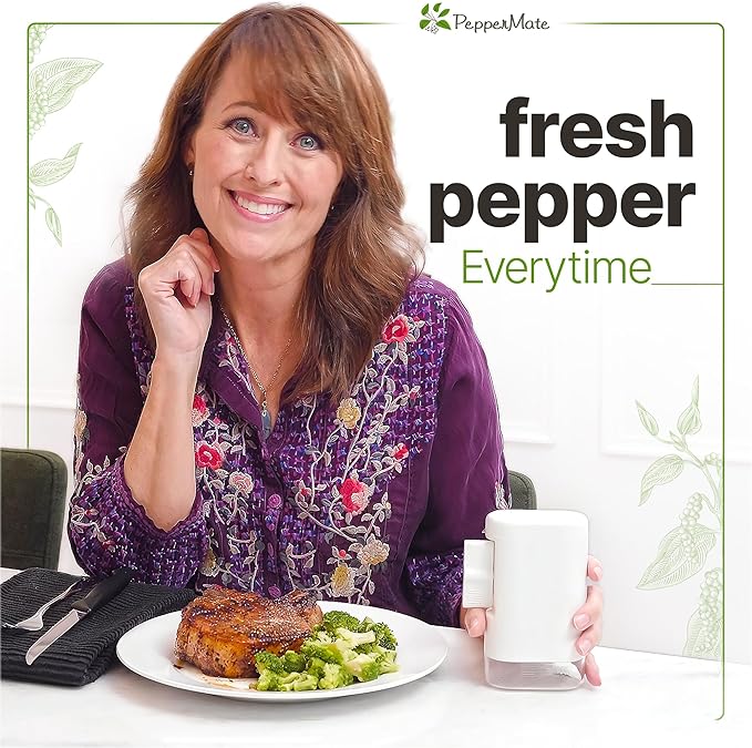 PepperMate Traditional Pepper Mill 723 - Turnkey High Volume Salt and Gourmet Peppercorn Grinder (White)