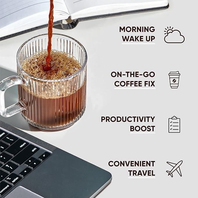 IQJOE Mushroom Coffee Packets (40 Servings) Lion’s Mane, Magtein Magnesium, Antioxidants, Adaptogens - Variety Pack - Instant Coffee for Focus, Clarity, Mood, Energy Boost - Sugar Free, Keto, Vegan