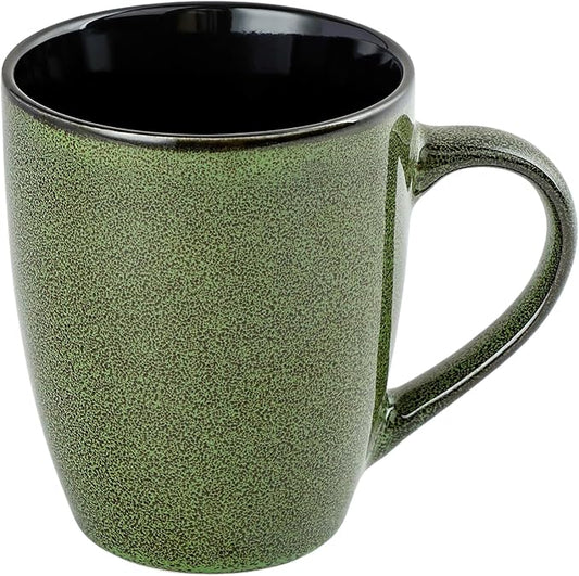 Ceramic Mugs 12oz,Large Ceramic Coffee Cups for Men, Women, Dad, Mom, Modern Coffee Mugs With Handle For Tea,Latte,Cappuccino,Cocoa. (Green 1 Pack)