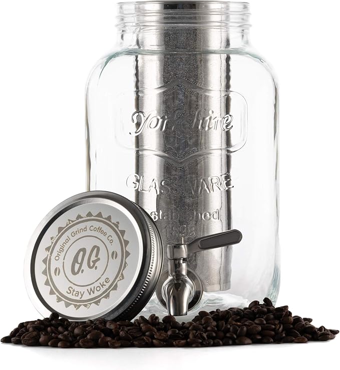 REPLACMENT FILTER ONLY - Cold Brew Filter for 1 Gallon Mason Jars, Stainless-Steel Ultra Fine Mesh, Reusable Replacement Brewing Accessory, Supports Fresh Tea | Original Grind Co.