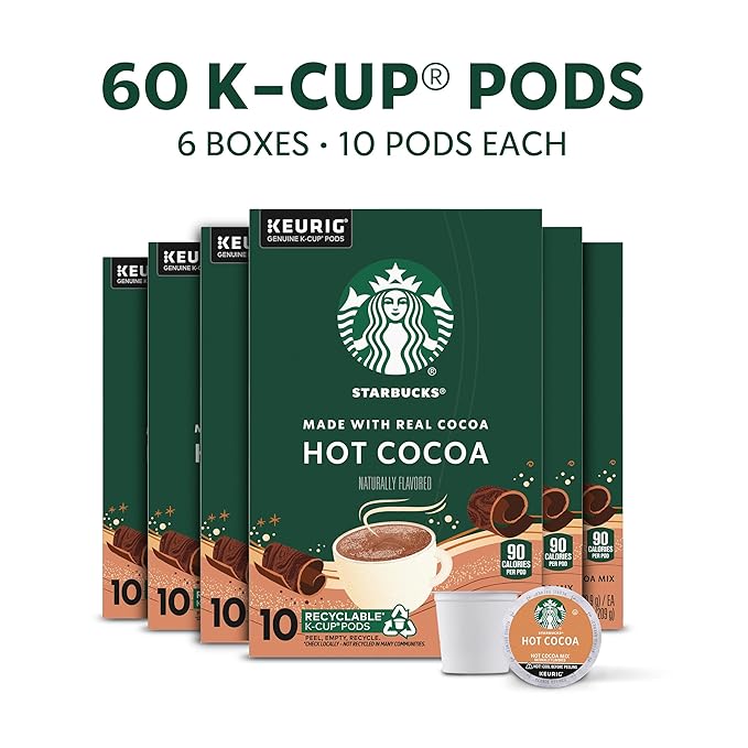 Starbucks K-Cup Coffee Pods, Flavored Hot Cocoa, Classic Hot Cocoa, 60 Keurig Pods