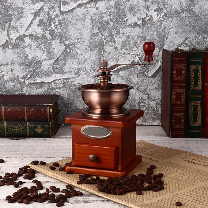 Manual Coffee Grinder Travel-Friendly Hand Bean Grinder Ceramic Core and Iron Handle for Large Capacity Grinding