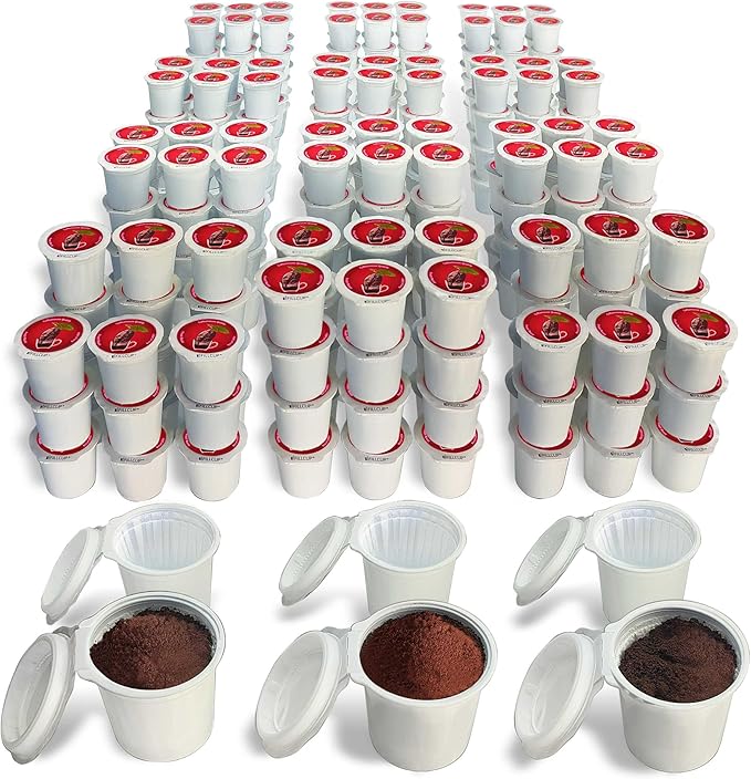 288 iFillCup Pods - Use Your Favorite Coffee, Fits all K Cup Brewers, Make Your Own Pods in Seconds, Save $Hundreds A Year, DeepBrew Filter Holds 50% More Coffee for Richer Larger Brew (Red)
