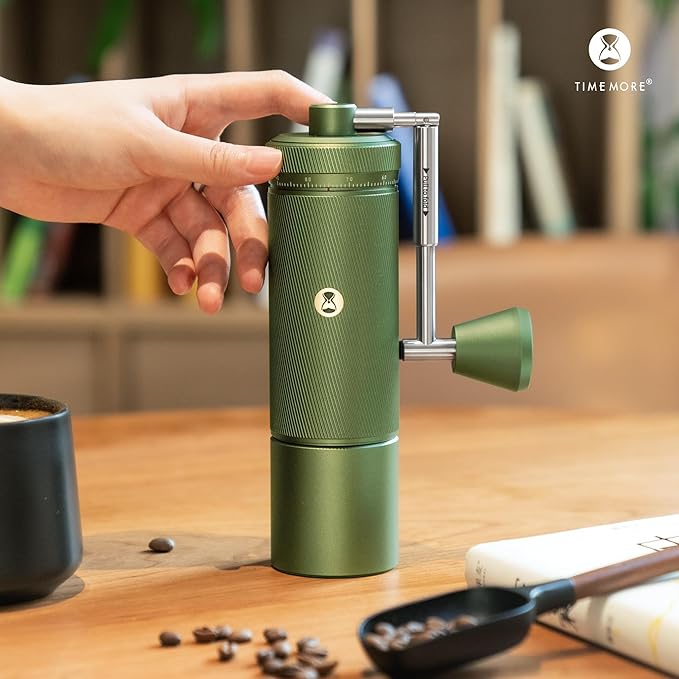 TIMEMORE S3 Manual Coffee Grinder with External Adjustment and Stainless Steel Patented Burr，Hand Coffee Grinder High Presicion Premium Expresso Coffee Grinder Chestnut S3 - Green