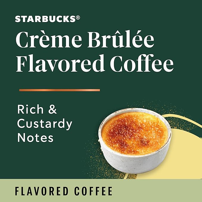 Starbucks K-Cup Coffee Pods, Flavored Hot or Iced Coffee, Crème Brûlée, 60 Keurig Pods