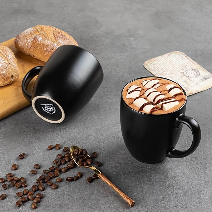 GBHOME 16oz Coffee Mugs Set of 6, Large Ceramic Coffee Mugs for Man, Woman, Dad, Mom, Modern Coffee Mugs Set with handle for Tea/Latte/Cappuccino/Milk/Cocoa. Dishwasher&Microwave Safe,Multi-Color