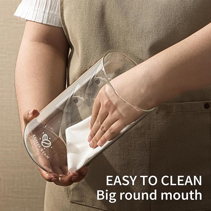 Coffee Canister with Premium Glass - Airtight Coffee Container with One-Way CO2 Valve and Freshness Tracker, Perfect for Coffee Bean Storage,57oz Large Capacity