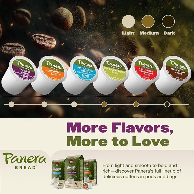 Panera Bread Hazelnut Crème Light Roast Coffee - Cafe-Quality Cup Pods, Smooth Buttery Flavor, 100% Arabica, No Artificial Ingredients, 96 Single Serve Pods (4 Packs of 24)