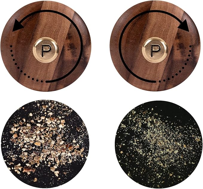 Pepper Grinder, Pepper Mill with Adjustable Stainless Steel, Acacia Wood, 32 cm / 12 inch Height, Bottom Dia: 6 cm, Upper Dia: 5.5 cm (Tray is NOT Included)