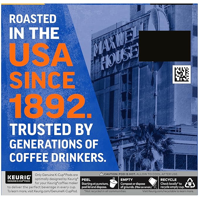 Maxwell House Original Roast Medium Roast K-Cup Coffee Pods, 48 ct. Box (Pack of 2)