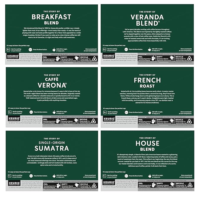 Starbucks K-Cup Coffee Pods, Starbucks Blonde, Medium and Dark Roast Hot or Iced Coffee, Variety Pack, 60 Keurig Pods